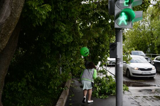 Hurricane aftermath in Moscow