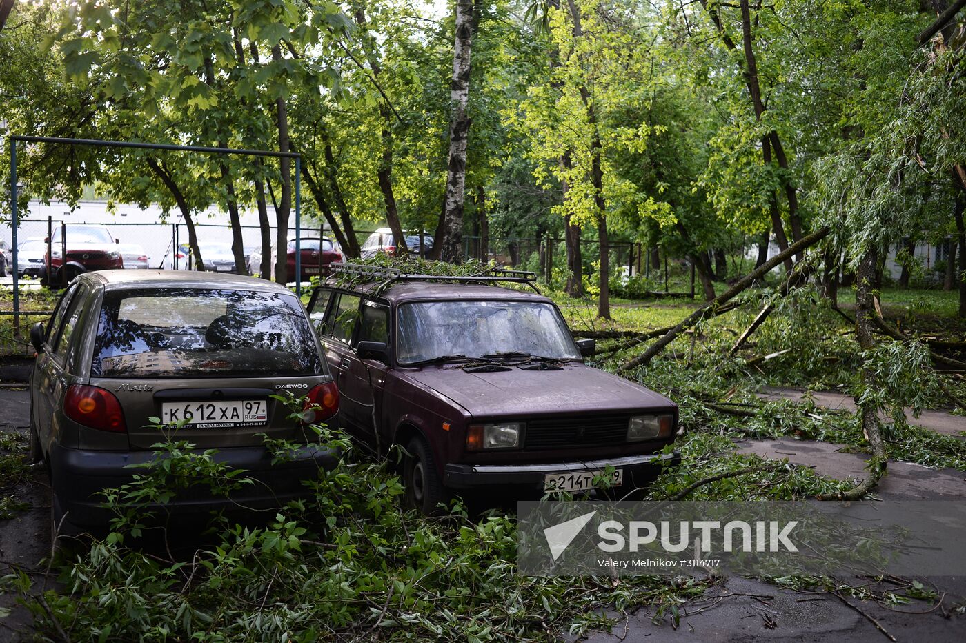 Hurricane aftermath in Moscow