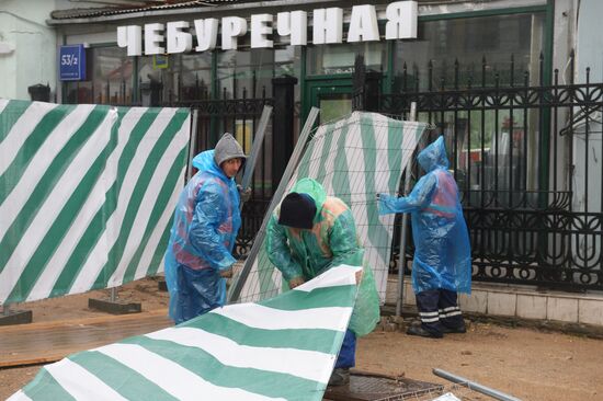 Hurricane aftermath in Moscow