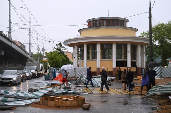 Hurricane aftermath in Moscow