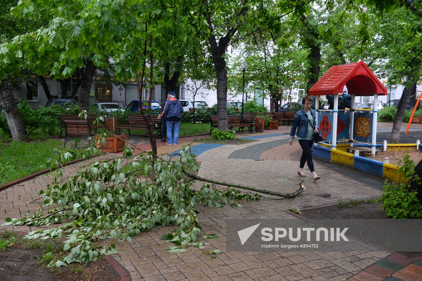 Hurricane aftermath in Moscow