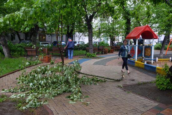 Hurricane aftermath in Moscow