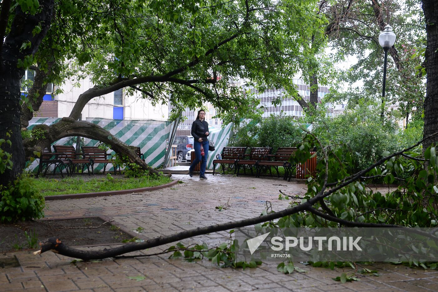 Hurricane aftermath in Moscow