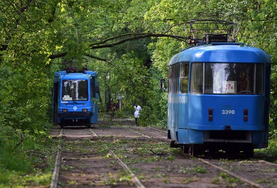 Hurricane aftermath in Moscow