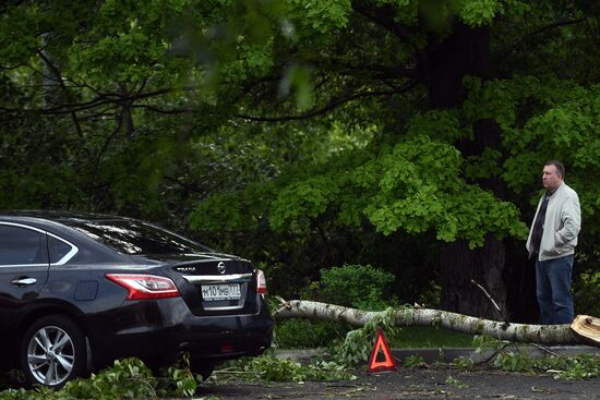 Hurricane aftermath in Moscow