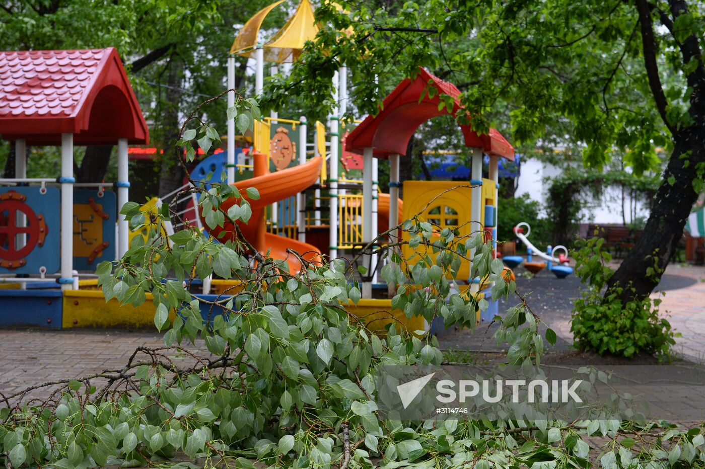 Hurricane aftermath in Moscow
