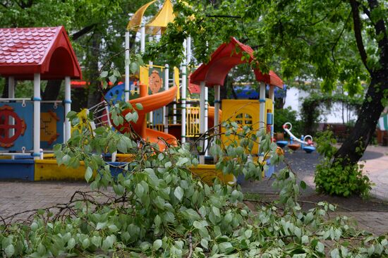 Hurricane aftermath in Moscow