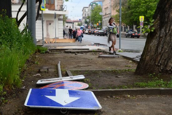 Hurricane aftermath in Moscow