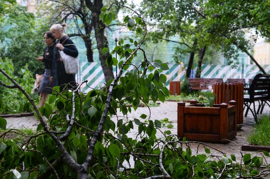 Hurricane aftermath in Moscow