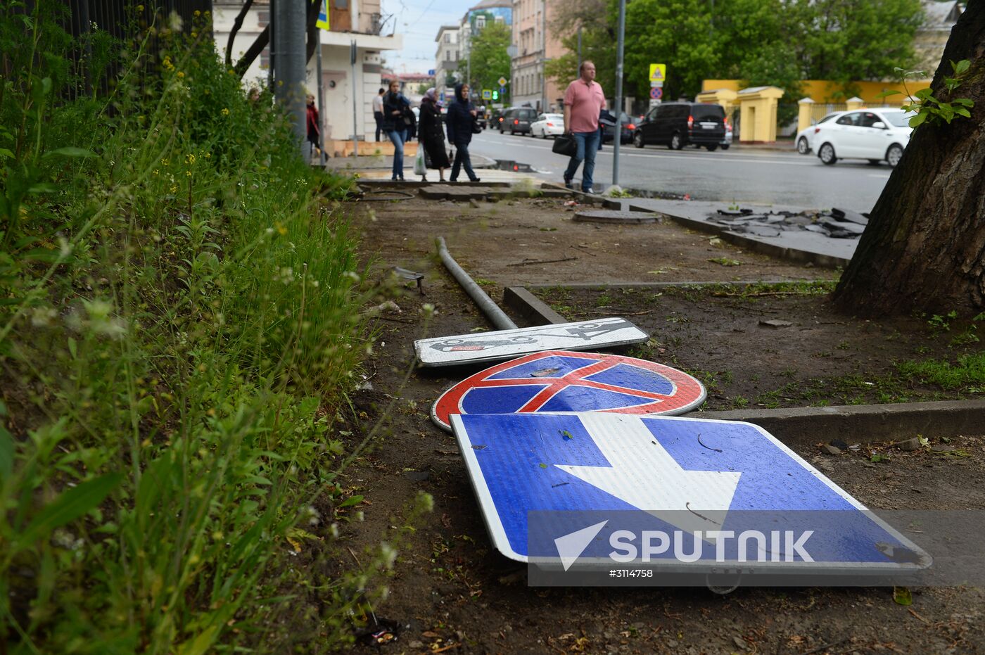Hurricane aftermath in Moscow