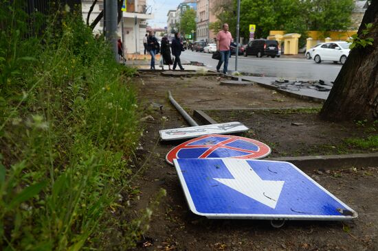 Hurricane aftermath in Moscow