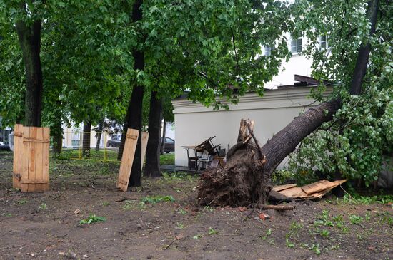 Hurricane aftermath in Moscow