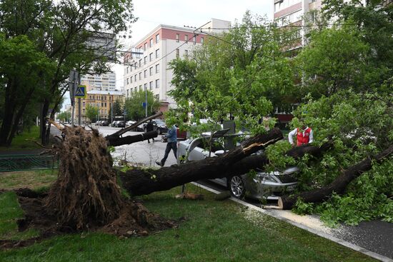 Hurricane aftermath in Moscow