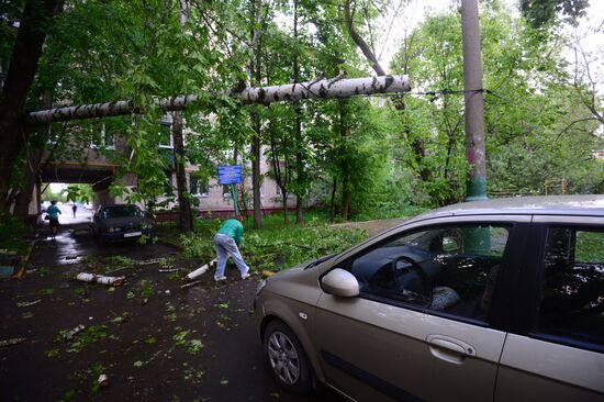 Hurricane aftermath in Moscow