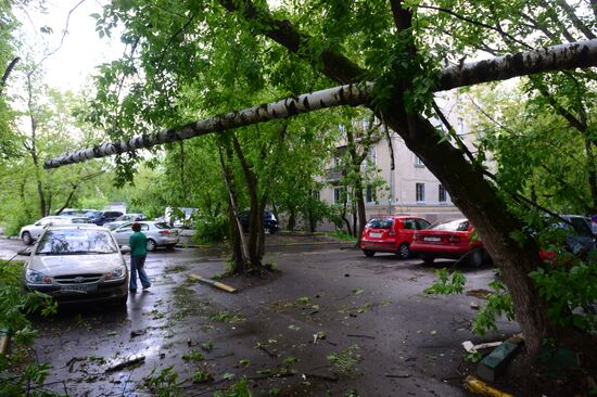 Hurricane aftermath in Moscow