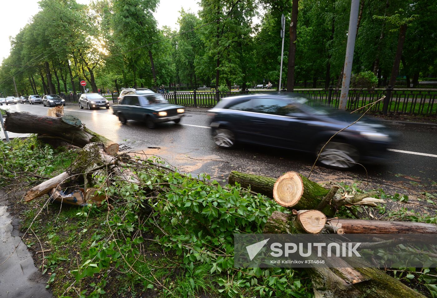 Hurricane aftermath in Moscow