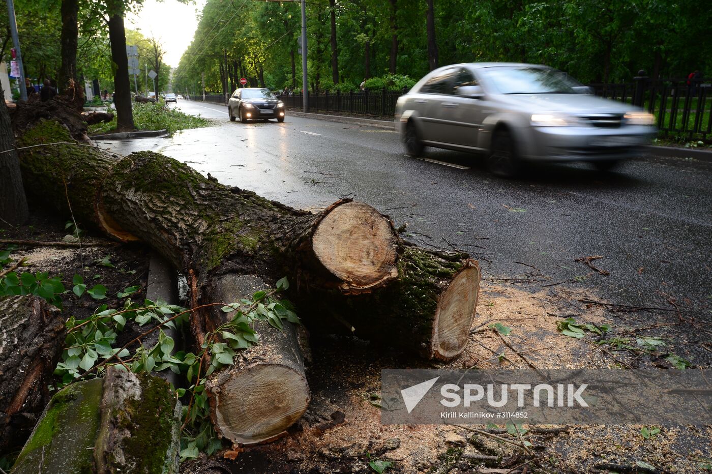 Hurricane aftermath in Moscow