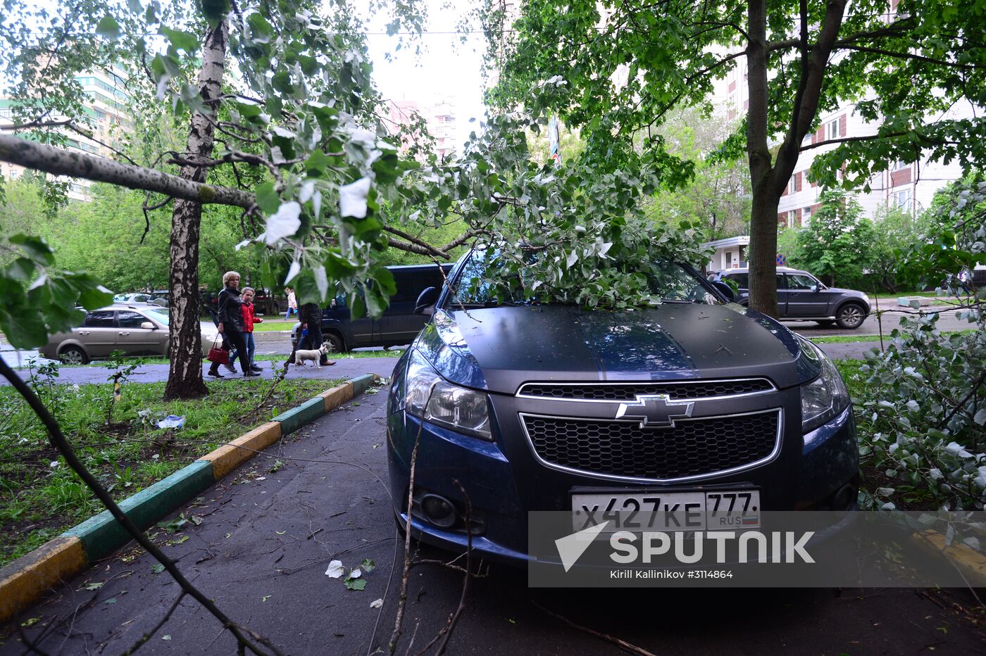Hurricane aftermath in Moscow