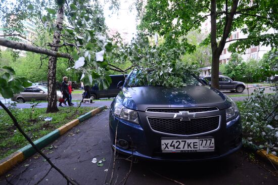 Hurricane aftermath in Moscow