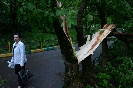 Hurricane aftermath in Moscow