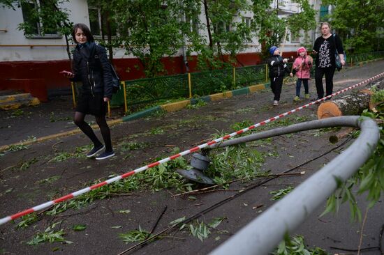 Hurricane aftermath in Moscow