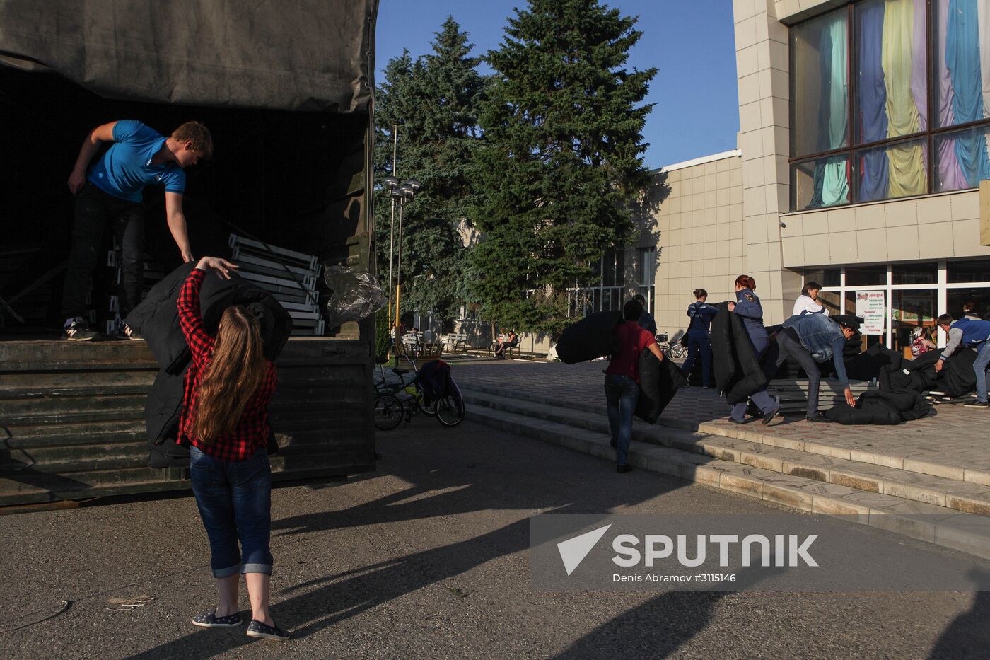 Temporary shelter for people affected by flood