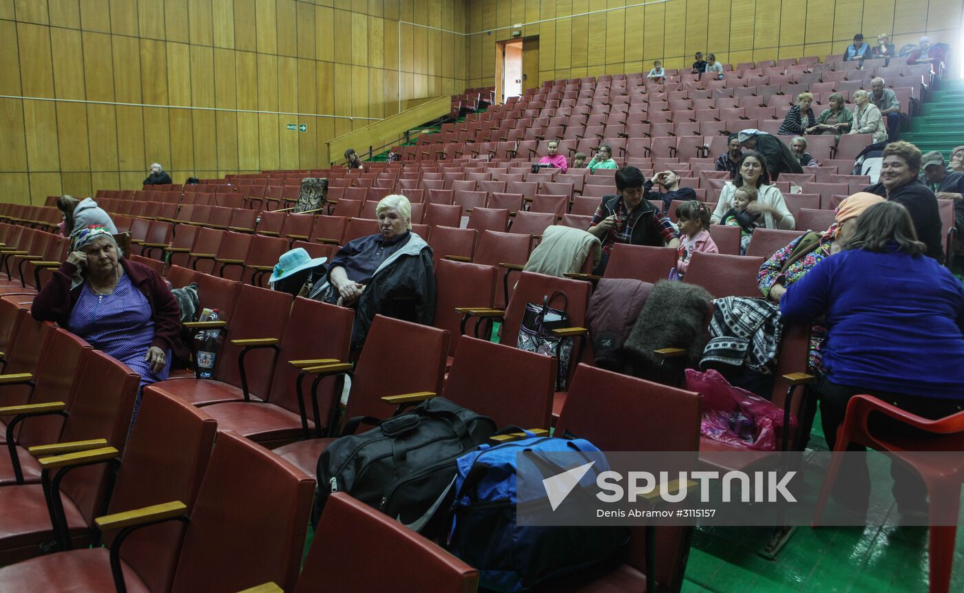 Temporary shelter for people affected by flood