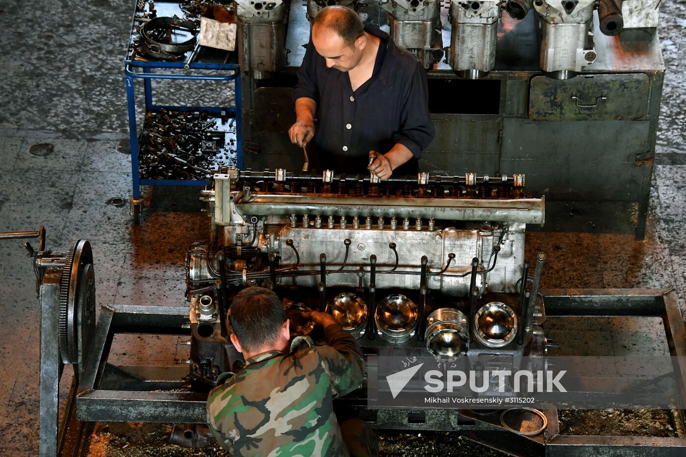 A plant for repairing and rebuilding armored vehicles in Damascus
