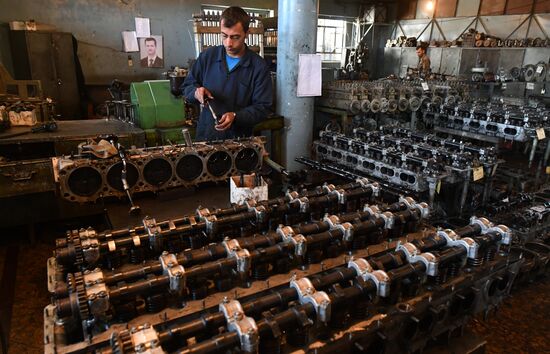 A plant for repairing and rebuilding armored vehicles in Damascus