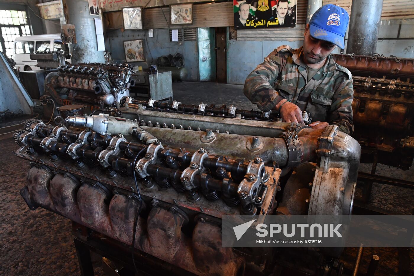 A plant for repairing and rebuilding armored vehicles in Damascus