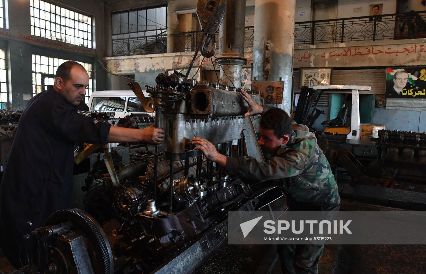 A plant for repairing and rebuilding armored vehicles in Damascus