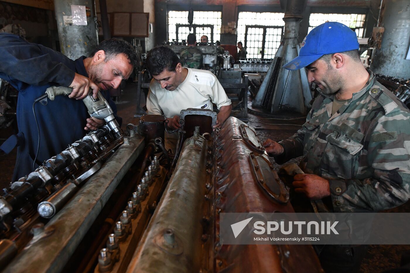 A plant for repairing and rebuilding armored vehicles in Damascus