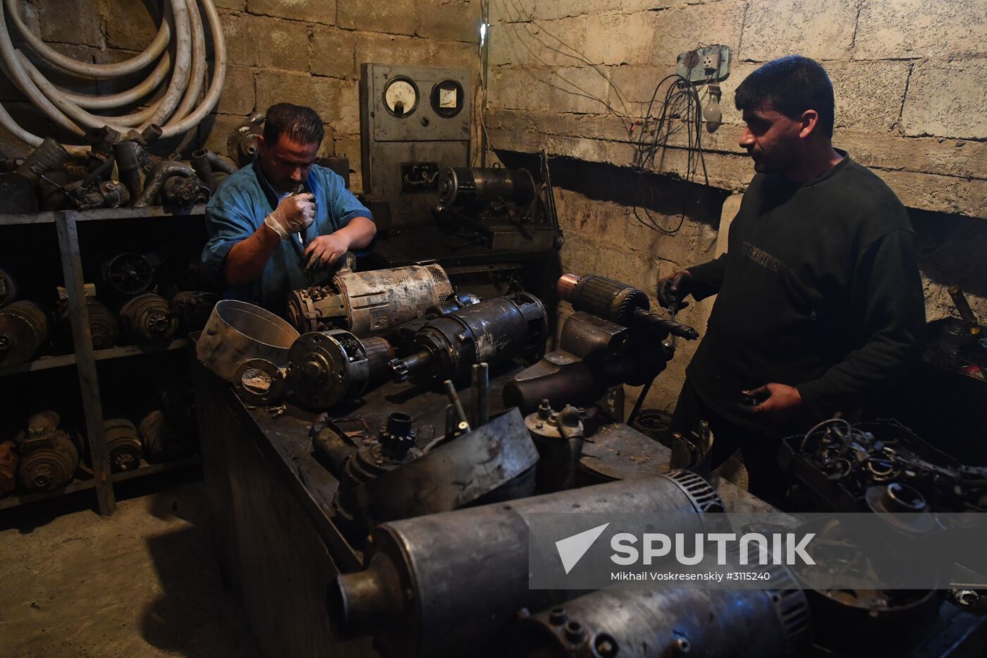 A plant for repairing and rebuilding armored vehicles in Damascus