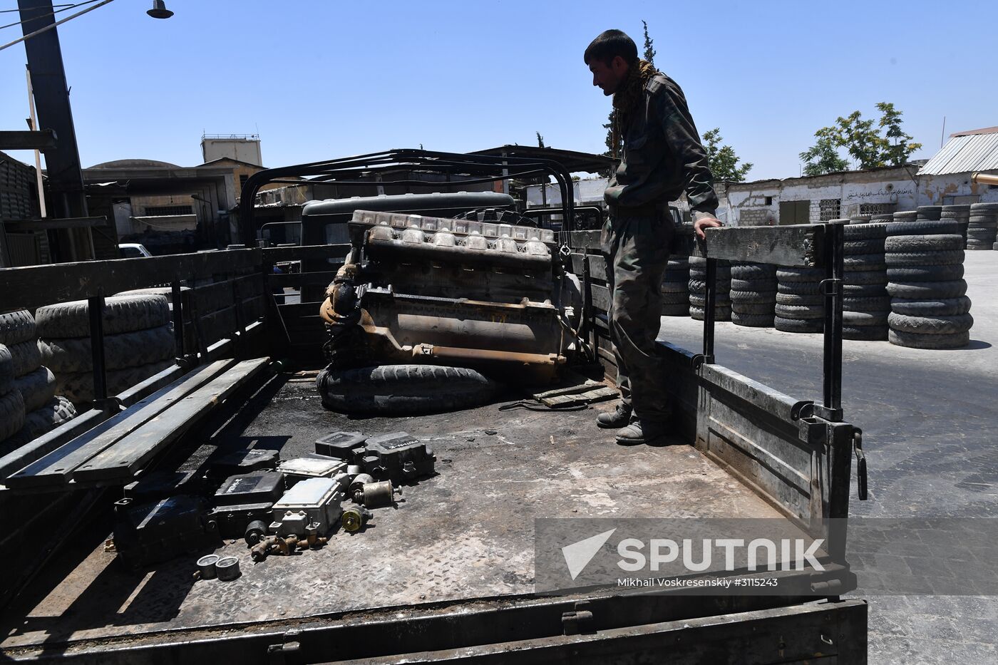 A plant for repairing and rebuilding armored vehicles in Damascus