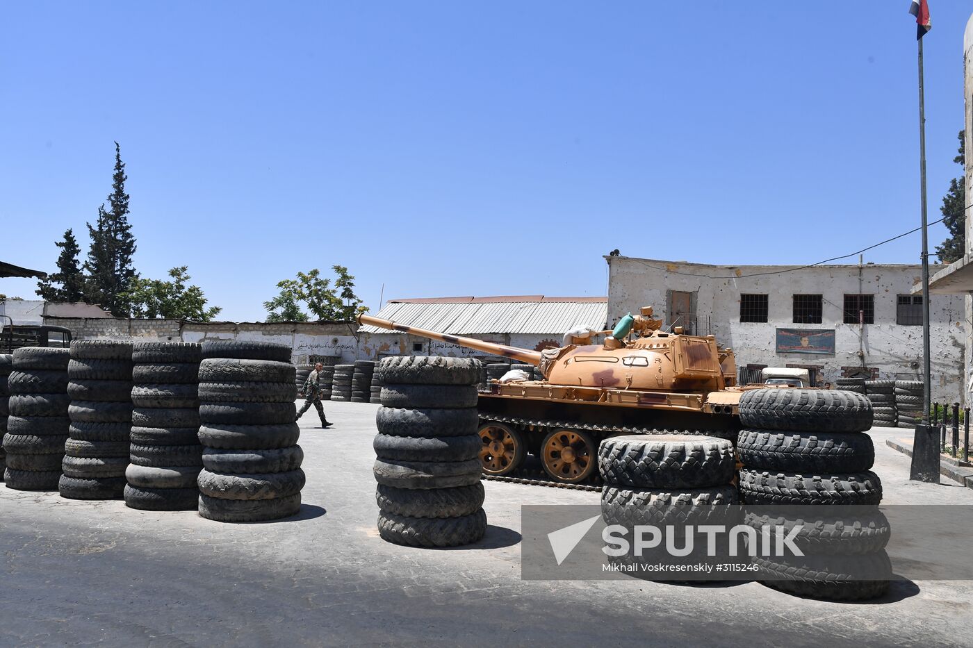 A plant for repairing and rebuilding armored vehicles in Damascus