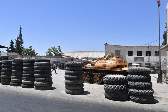 A plant for repairing and rebuilding armored vehicles in Damascus