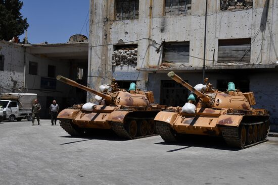 A plant for repairing and rebuilding armored vehicles in Damascus