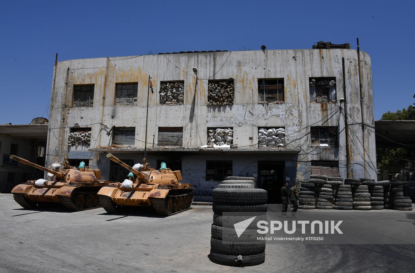 A plant for repairing and rebuilding armored vehicles in Damascus