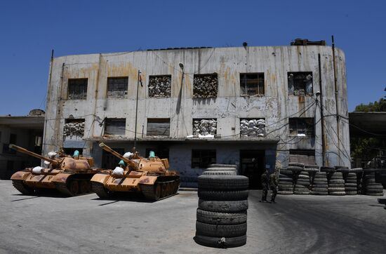 A plant for repairing and rebuilding armored vehicles in Damascus