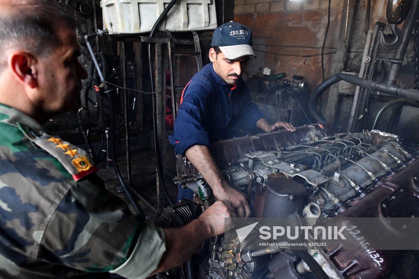 A plant for repairing and rebuilding armored vehicles in Damascus