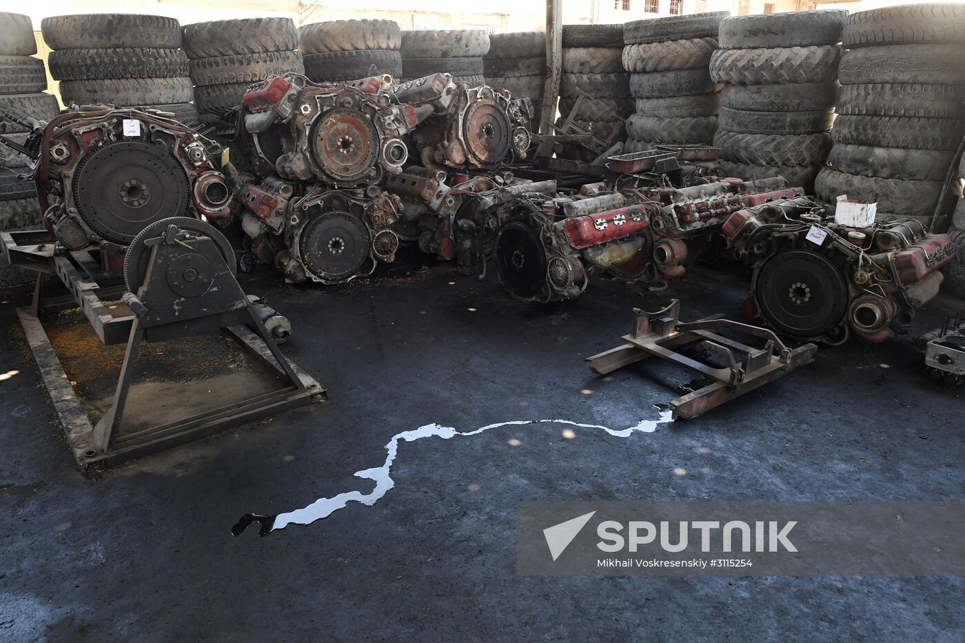 A plant for repairing and rebuilding armored vehicles in Damascus