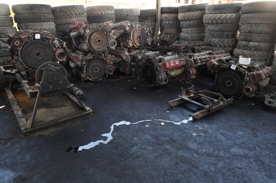 A plant for repairing and rebuilding armored vehicles in Damascus
