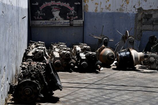 A plant for repairing and rebuilding armored vehicles in Damascus