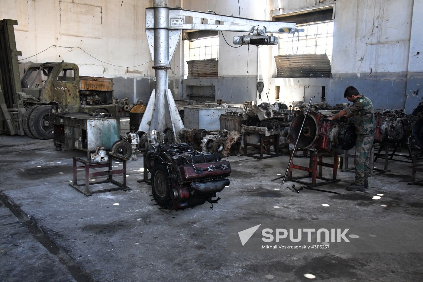 A plant for repairing and rebuilding armored vehicles in Damascus