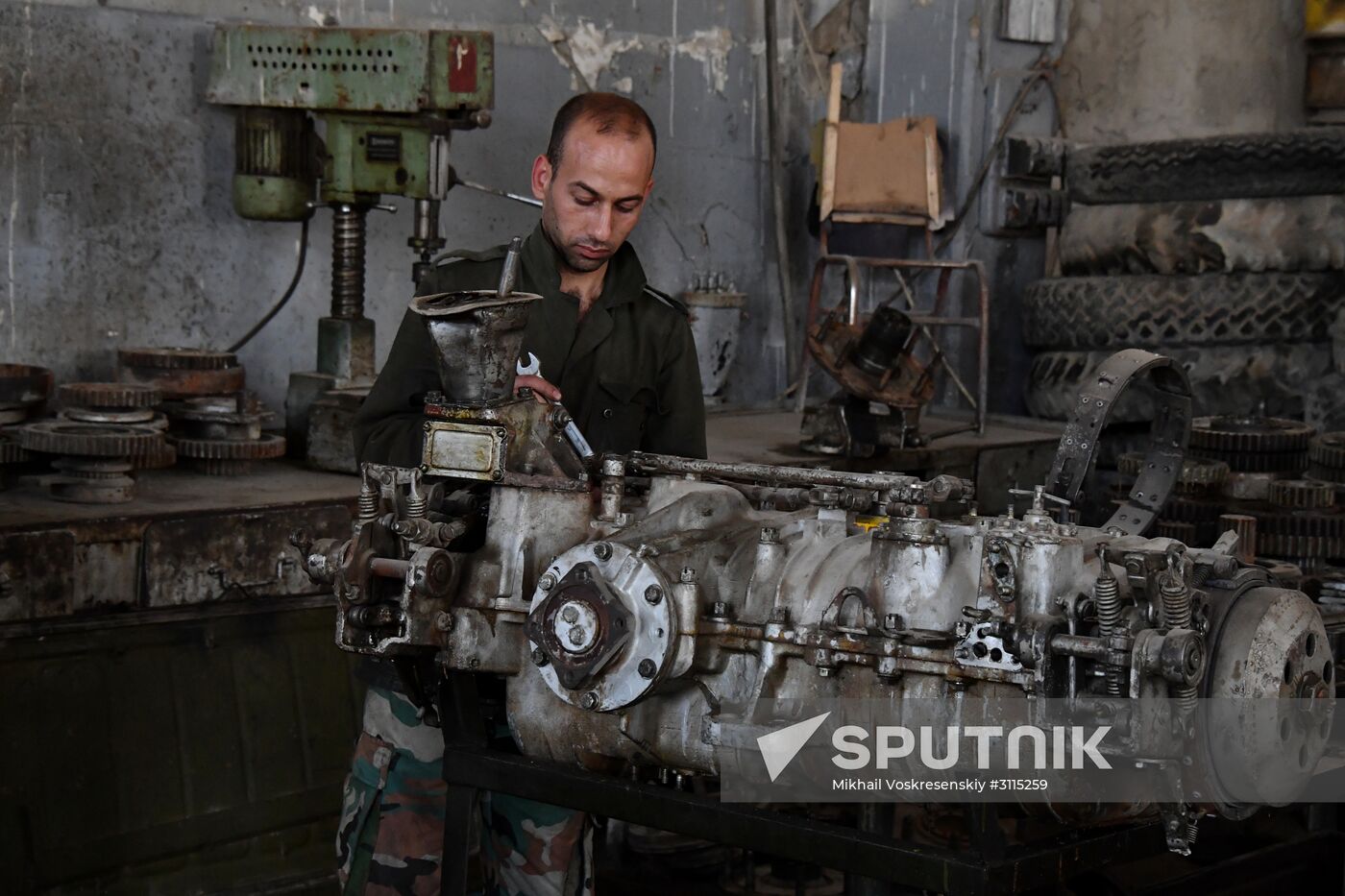 A plant for repairing and rebuilding armored vehicles in Damascus