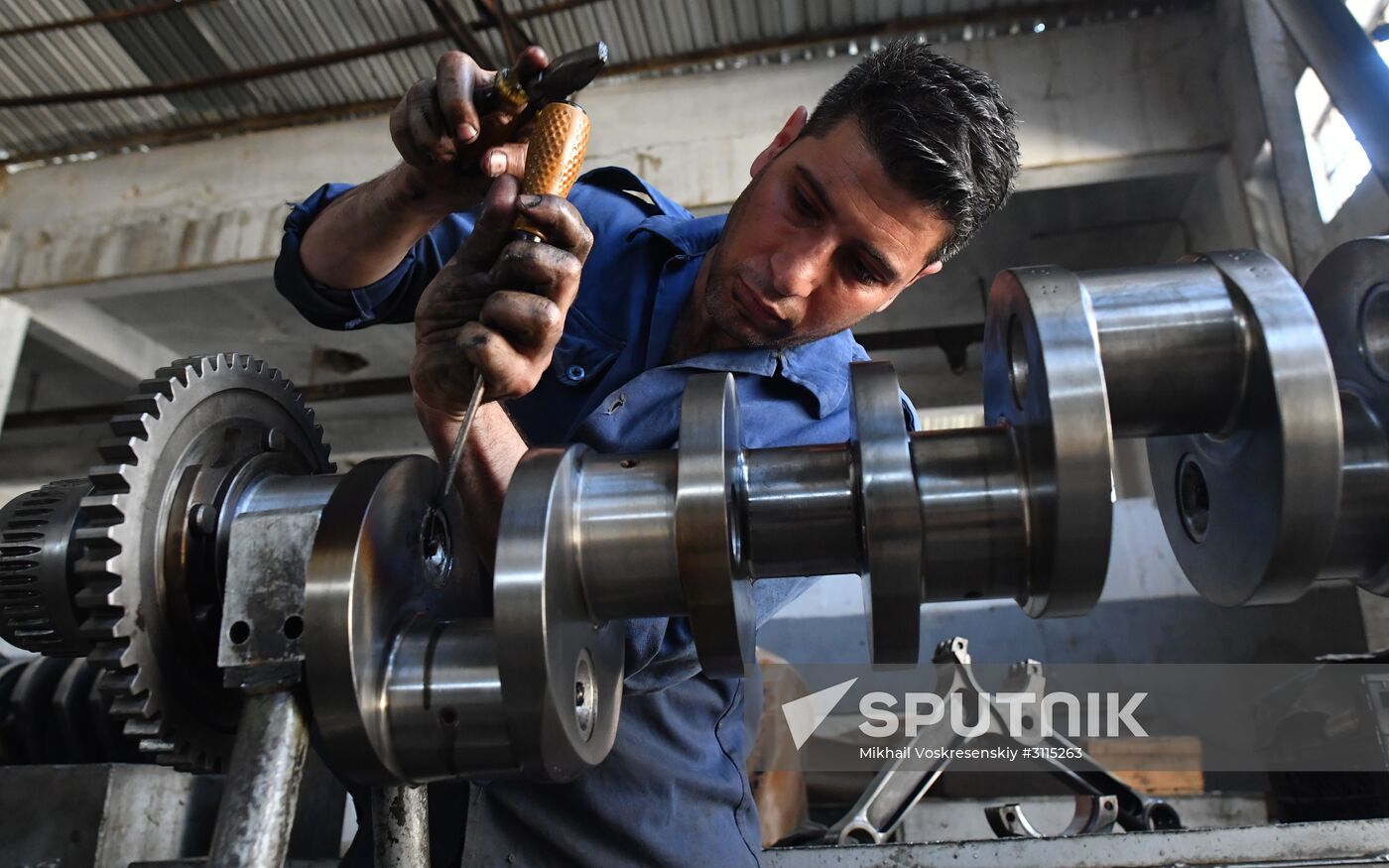 A plant for repairing and rebuilding armored vehicles in Damascus