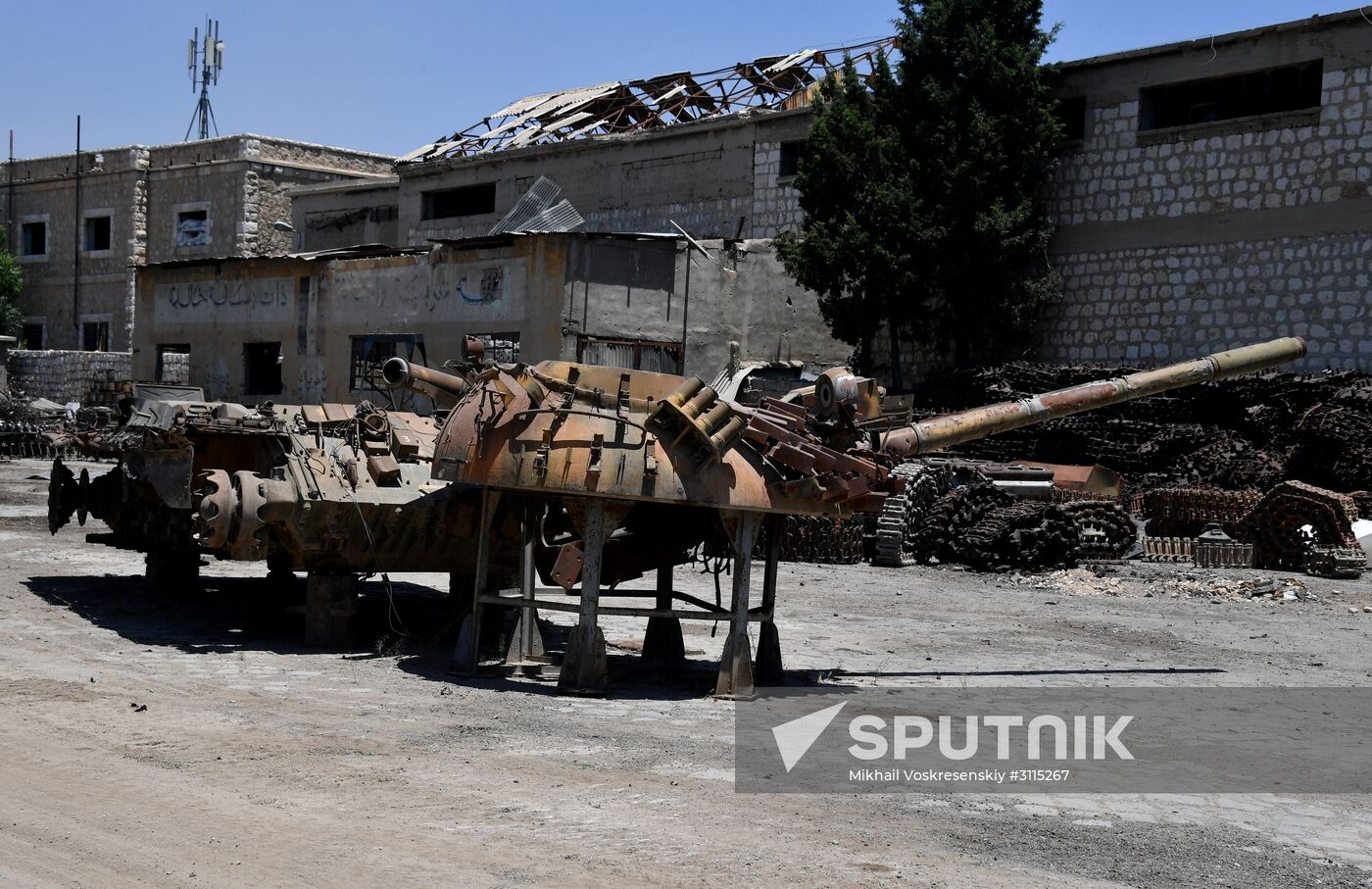 A plant for repairing and rebuilding armored vehicles in Damascus