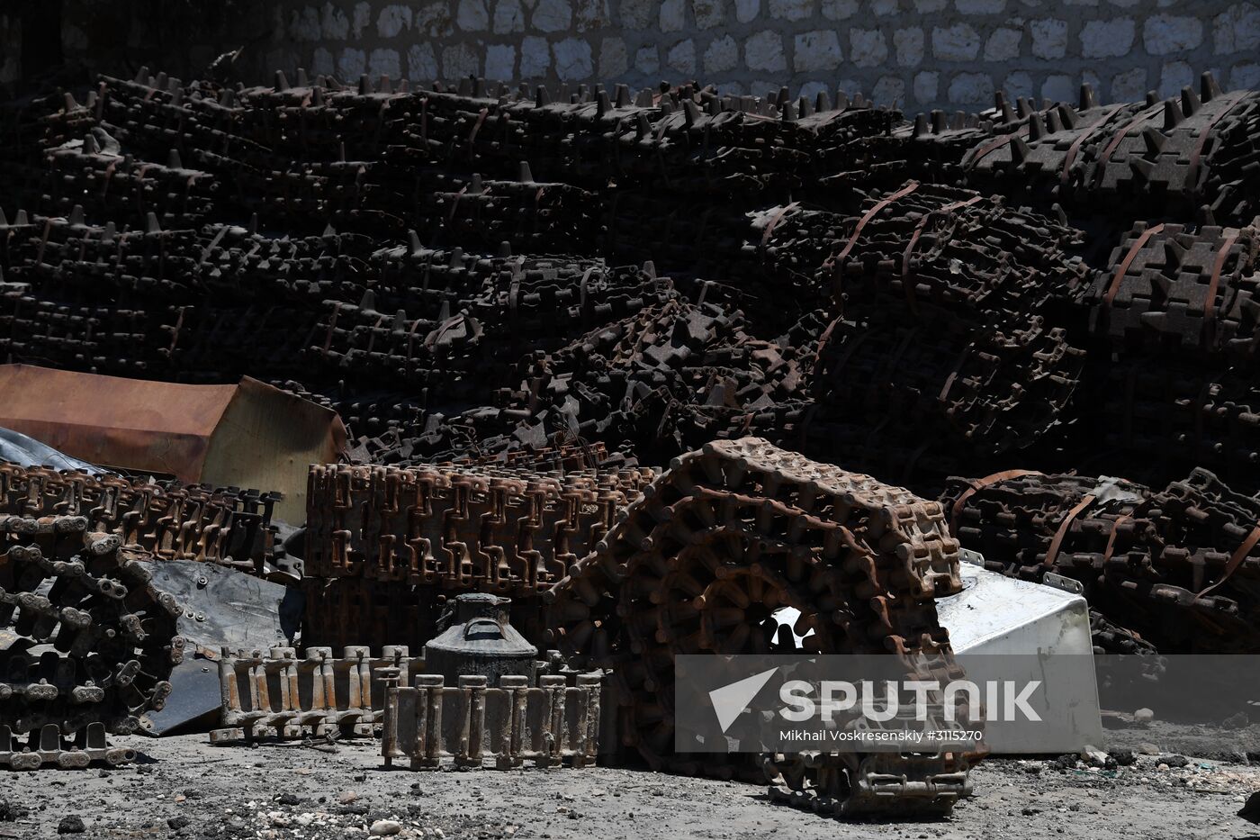 A plant for repairing and rebuilding armored vehicles in Damascus