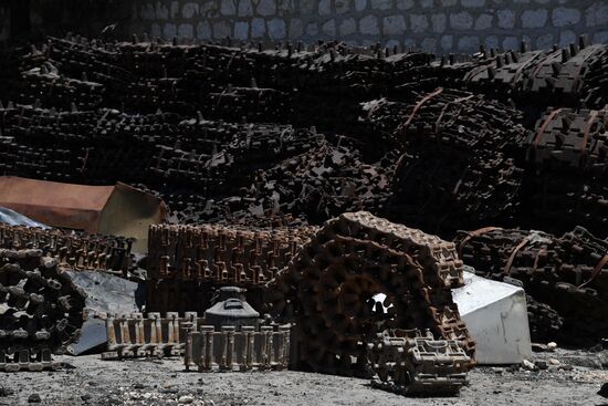 A plant for repairing and rebuilding armored vehicles in Damascus