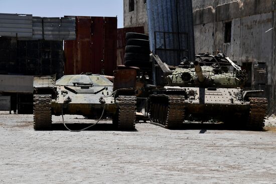 A plant for repairing and rebuilding armored vehicles in Damascus